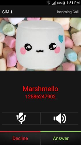 Marshmallow Calling You - Free Fake Phone Call And Free Fake Text Message ID PRO - PRANK 2020