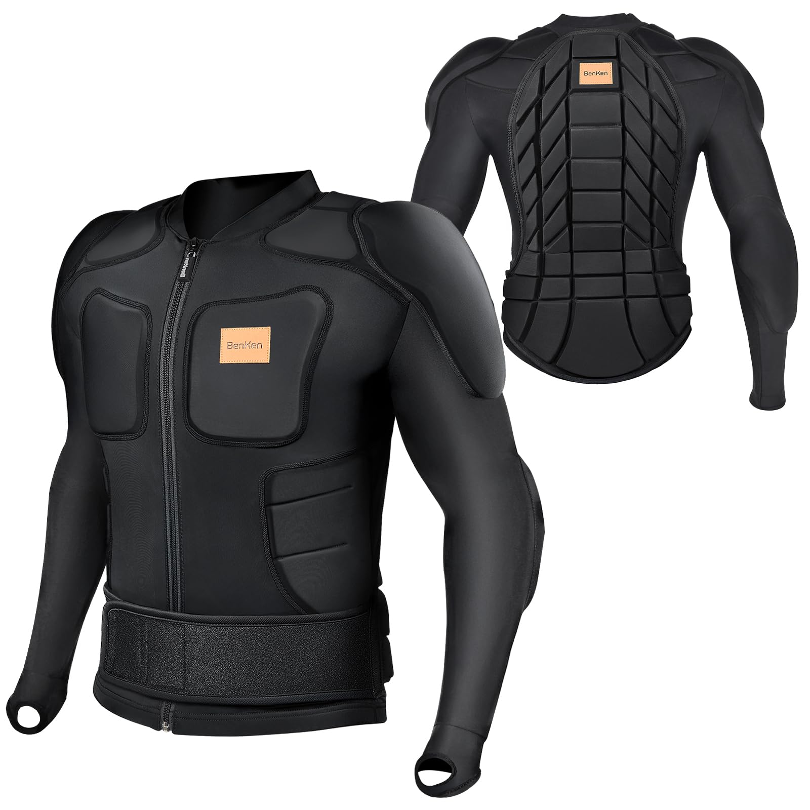 BenKen Chemise Protectrice Équipement Protection pour Ski Snowboard Moto Enduro, Veste de protection réglable (homme femme)