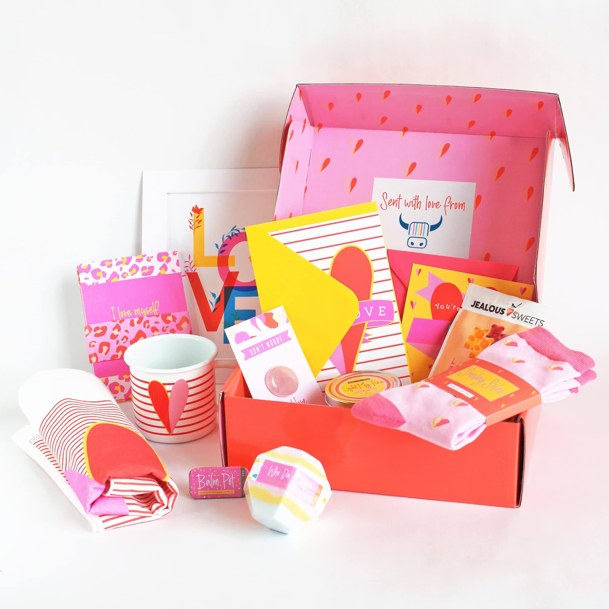 Wee Blue Coo Big Box of Love Romantic Gift Box Valentines Galentines Gifts For Her Hamper for Women Ladies Wife Girlfriend Fiancee