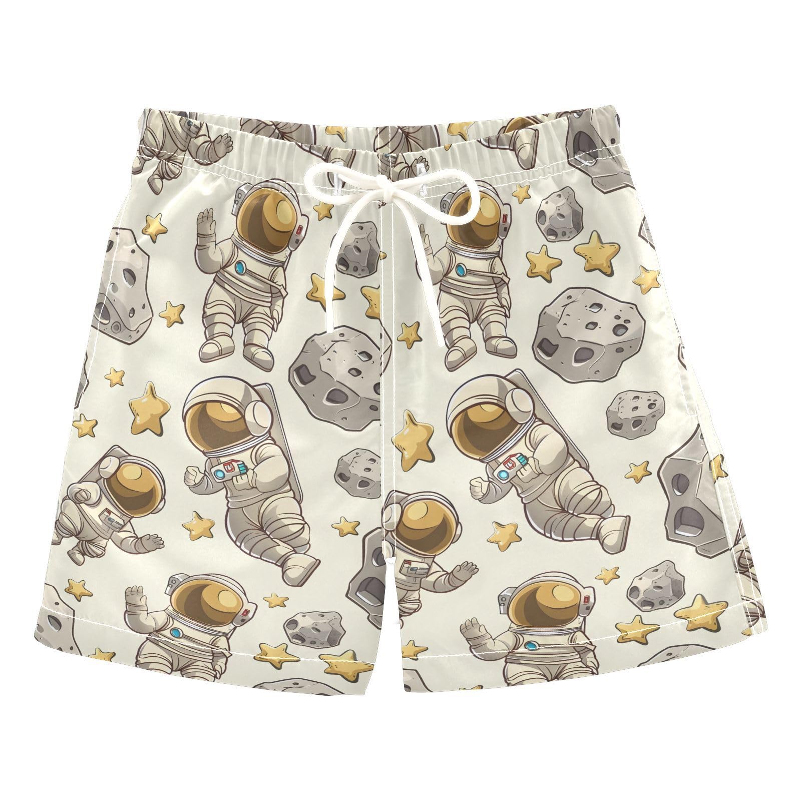 senya Cartoon Astronauts Stars Boys Swim Trunks Toddler Shorts Swimwear Boardshorts