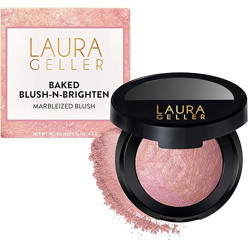 LAURA GELLER NEW YORK Baked Blush-n-Brighten for Mature Skin - 03 Ethereal Rose - Powder Blush Won't Settle into Fine Lines - Buildable Natural Finish – Longlasting Formula - Made in Italy​