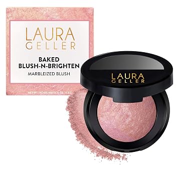 LAURA GELLER NEW YORK Baked Blush-n-Brighten for Mature Skin - 03 Ethereal Rose - Powder Blush Won't Settle into Fine Lines - Buildable Natural Finish Longlasting Formula - Made in Italy