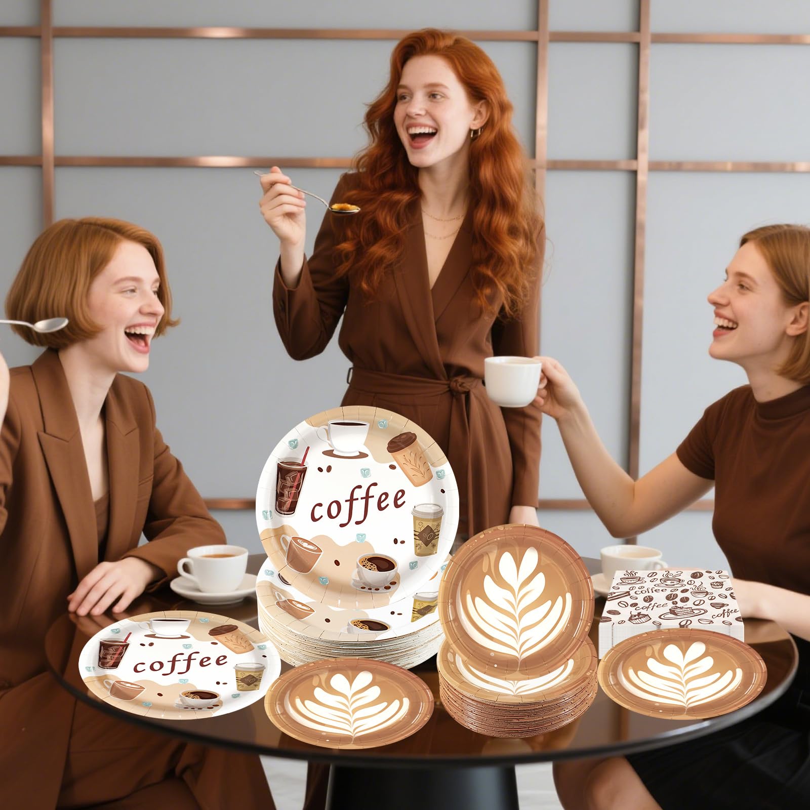 Lot de 180 assiettes en carton et serviettes de table pour 60 personnes - Pour fête prénatale, fête d'anniversaire