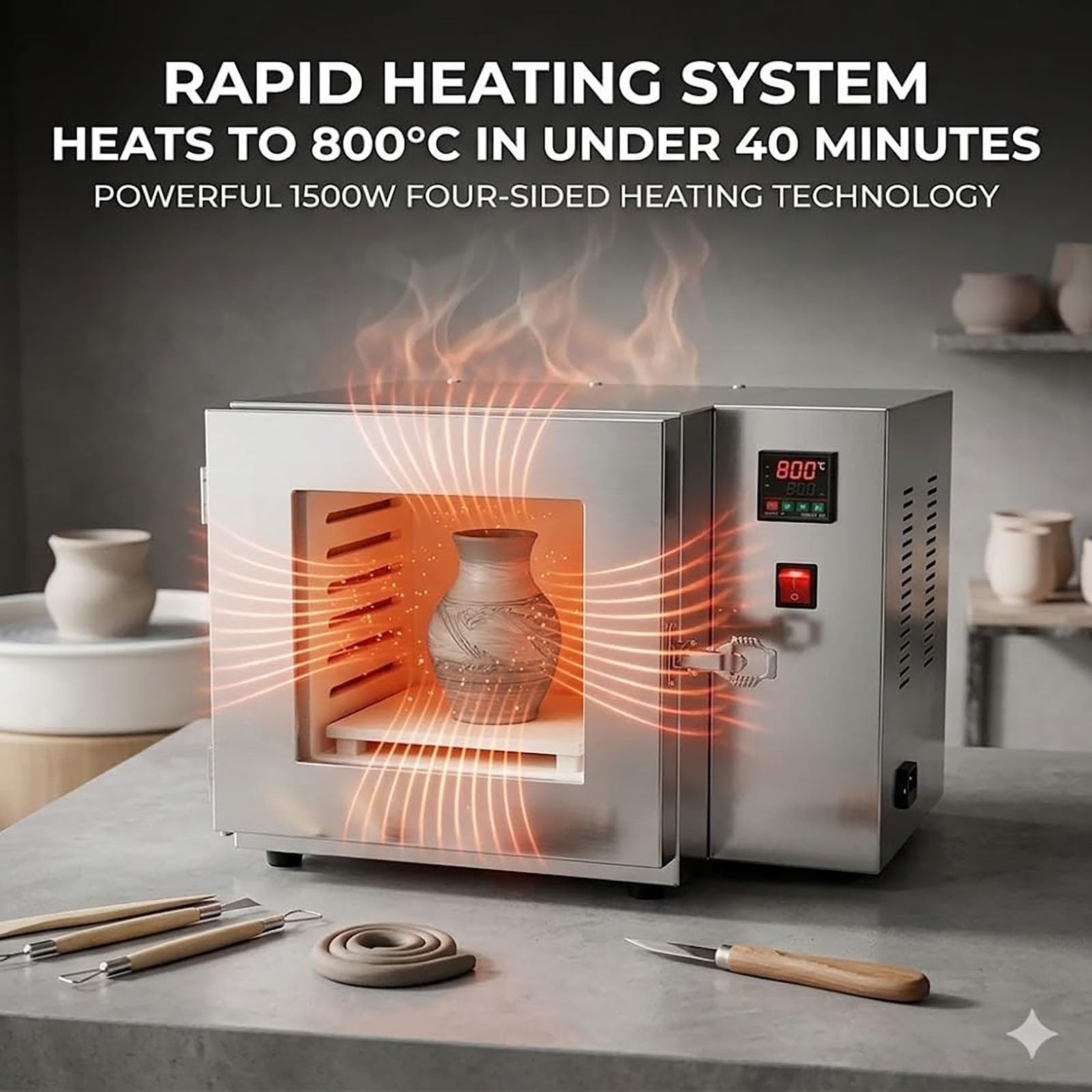 1500W Elektryczny Piec Ceramiczny Cyfrowa Kontrola PID Wyrobu Biżuterii