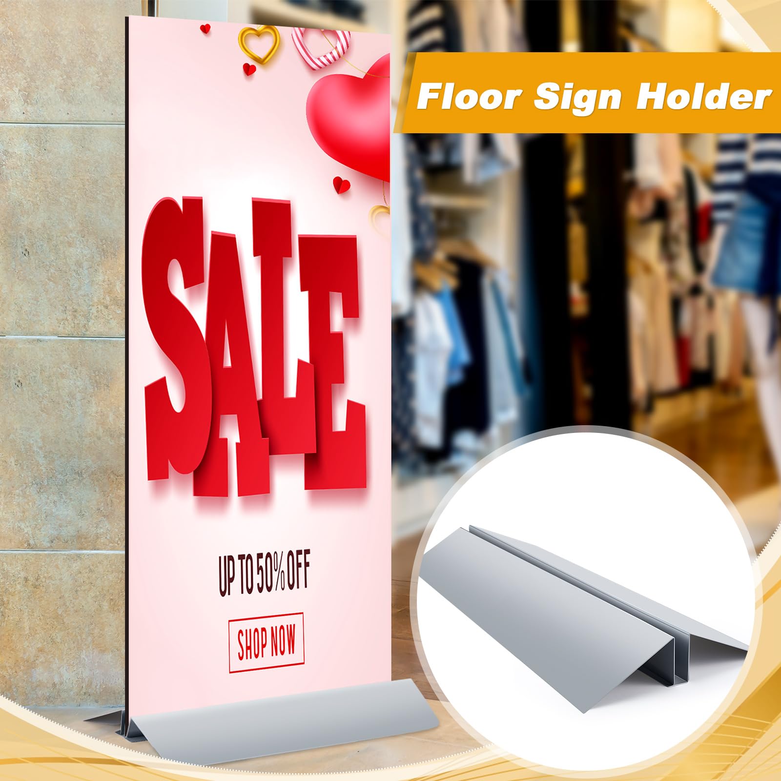 Amazon.com: Blulu Metal Floor Sign Stand Holder Fits 36