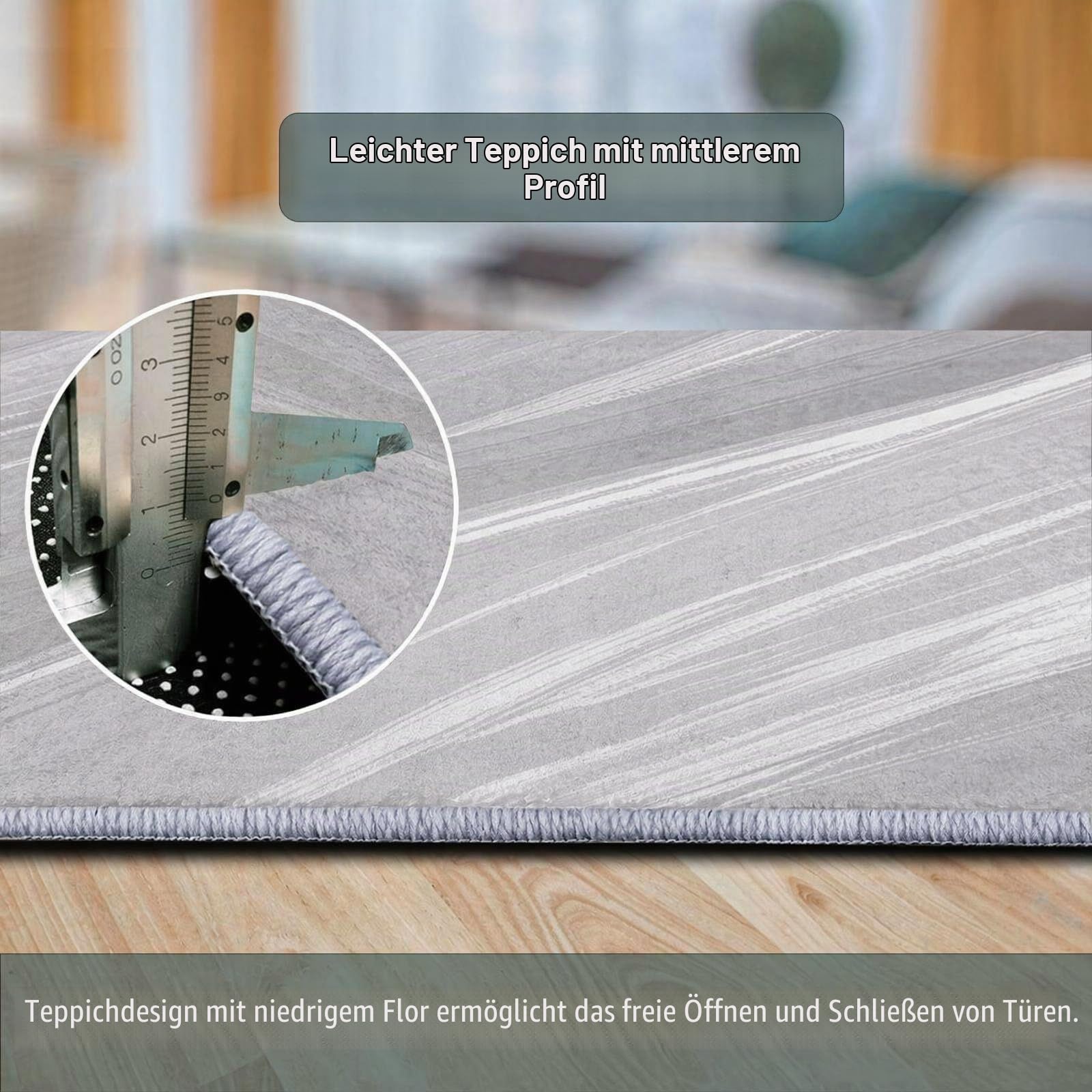 Moderner Teppich Waschbar rutschfest Wellen 130x180cm Terrakotta Grün Beige Bodenmatte Wohnzimmer Schlafzimmer Kurzflor Kaschmir-Optik Erdtöne