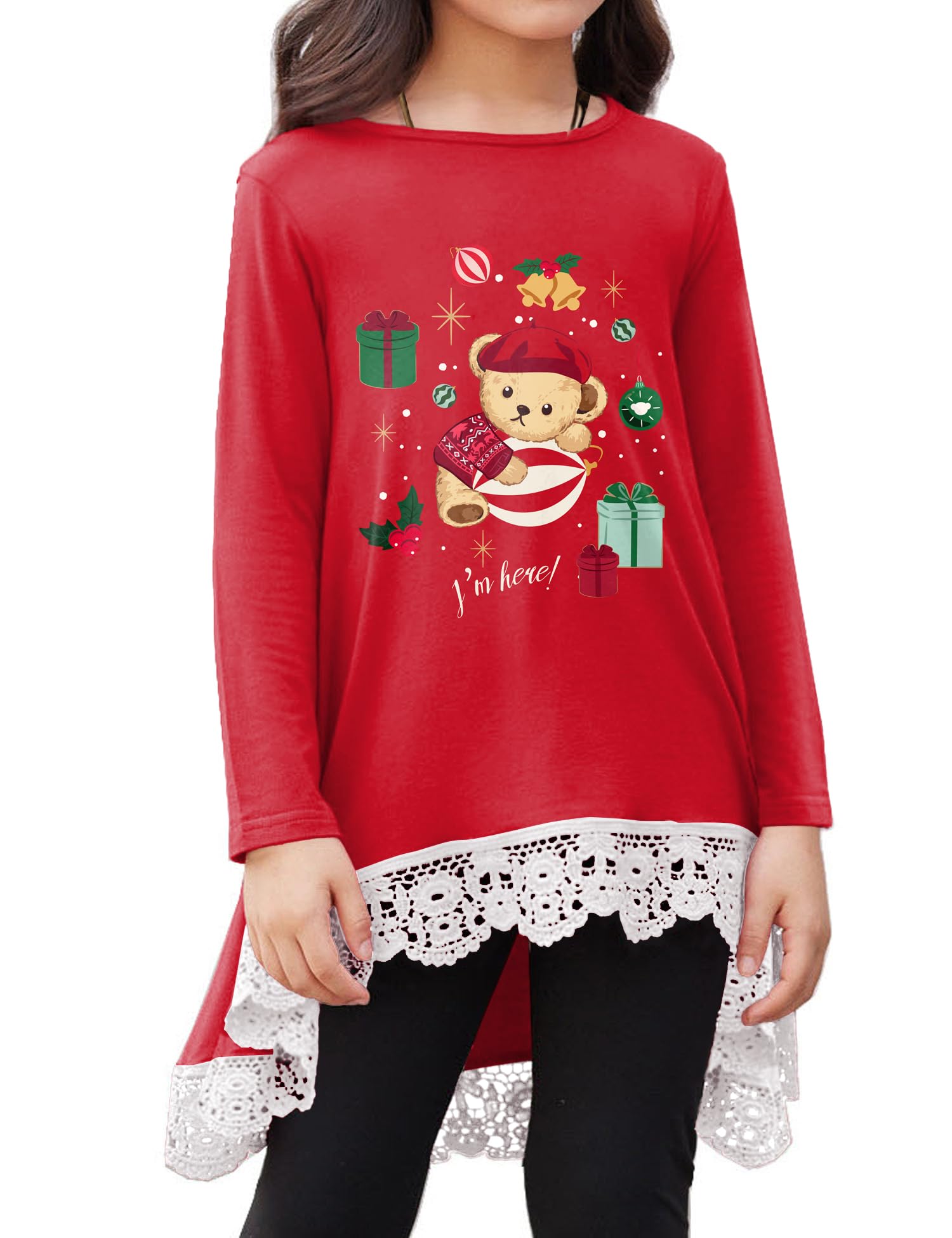 Arshiner Girls Tunic Tops Casual Basic Loose Soft Swing Pullover Long Blouse T-Shirt Tee