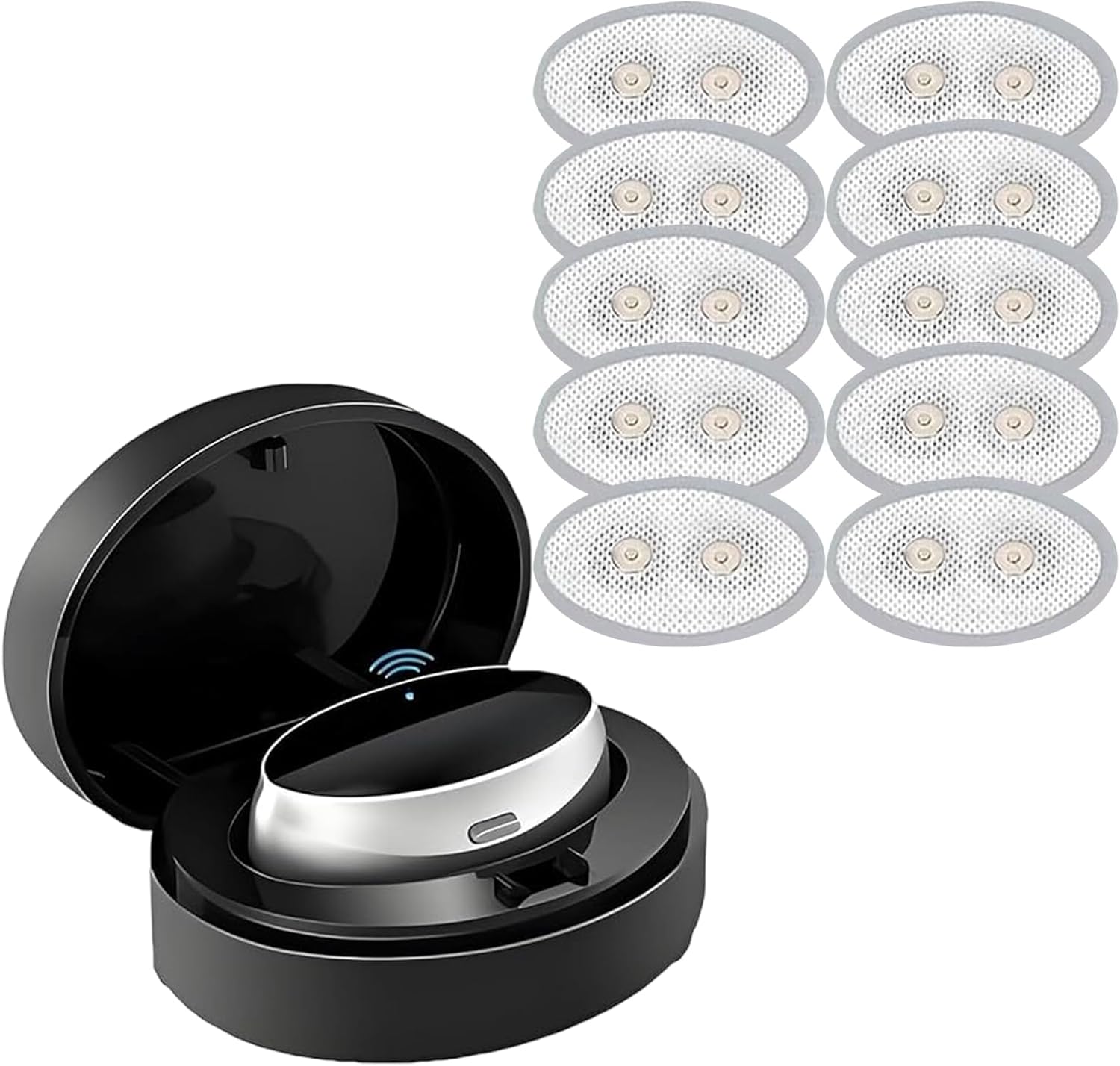 Deep Sleep Training Device - Intelligent Throat Massager with Replacement Disposable Gel Patches for Improving Sleep Quality, 1 PCS (Patch＋Device)