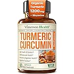 Turmeric Curcumin Supplement with Black Pepper Extract - High Potency Organic Turmeric 1200mg & 95% Curcuminoids for Joint & Digestive Health - Joint Support Supplement - 60 Vegan Curcuma Capsules