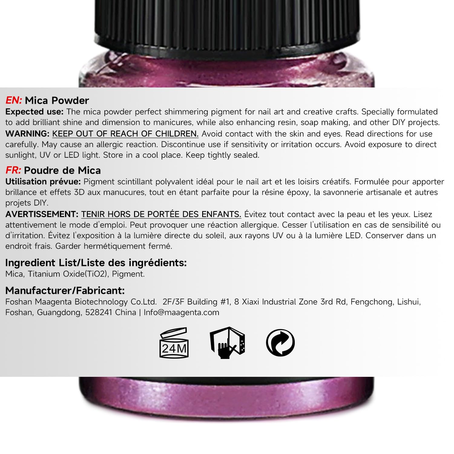 Nicedeco Mica Powder, Polvere Di Mica 24 Colori Pigmento Di Resina Pigmenti per Resina Epossidica, Coloranti per Candele, Smalto Gel Unghie UV, Nail Art Progetti DIY