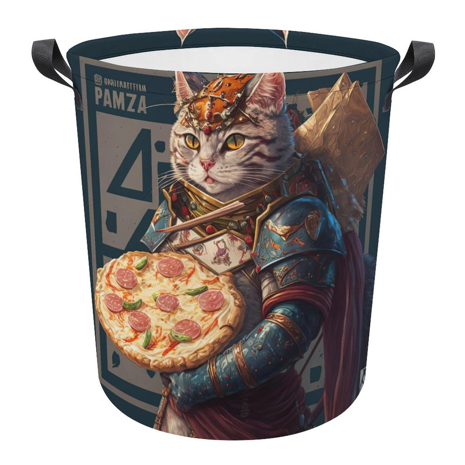 Ronda Cestos Para La Colada Gato, Fantástico, Divertido, Gato Genial Cesta Ropa Sucia Duradero Cubo Ropa Sucia Moderno Ronda Cesta De Lavadero Para Habitacion Dormitorio Colegio 34X42CM