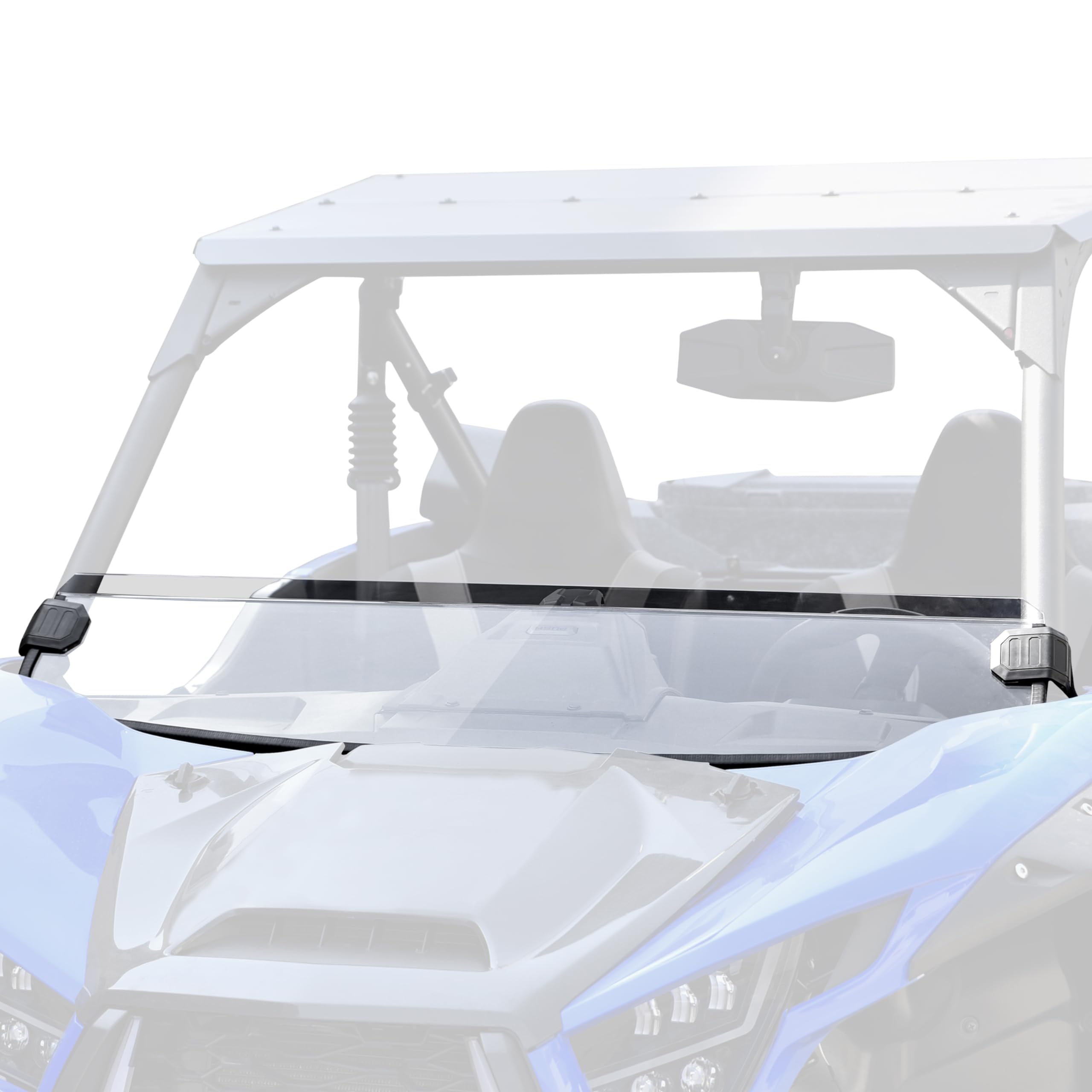 SAUTVS Clear Mid Half Windshield for Kawasaki Teryx KRX, Lightly Dustproof Durable Poly Vented Mid Windshield for Kawasaki Teryx KRX 1000 2020 2021 2022 Accessories (1PCS)