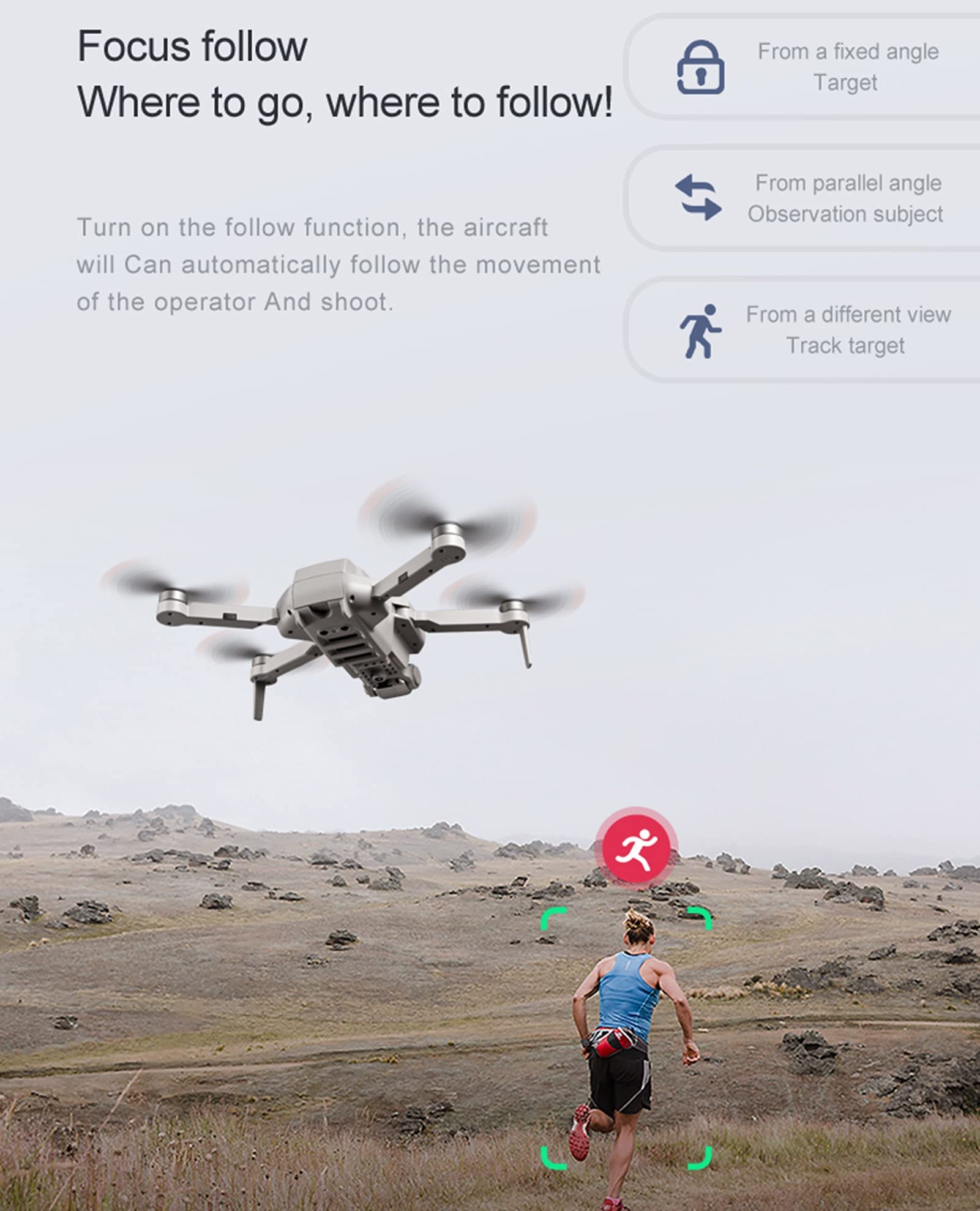 GPS Drone with 4K Dual Camera WiFi FPV Live Video Rc Quadcopter 30mins 1000m Range Brushless Aerial Photography Helicopter Drones Toys Follow Me Pointing Flight(Battery*3)