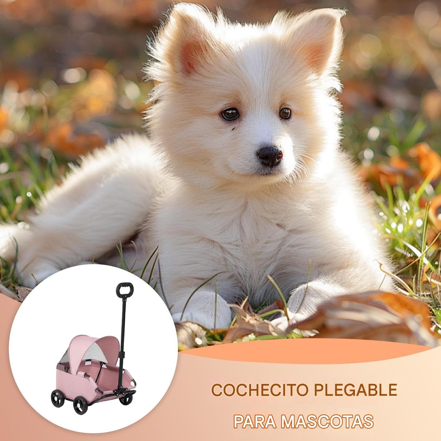 Coche para Perros | Coche para Gatos Plegable - Accesorios De Transporte Exterior Para Viajes Y Paseos - para Viajes, Paseos, Compras, Playa, Parque y Visitas al Veterinario