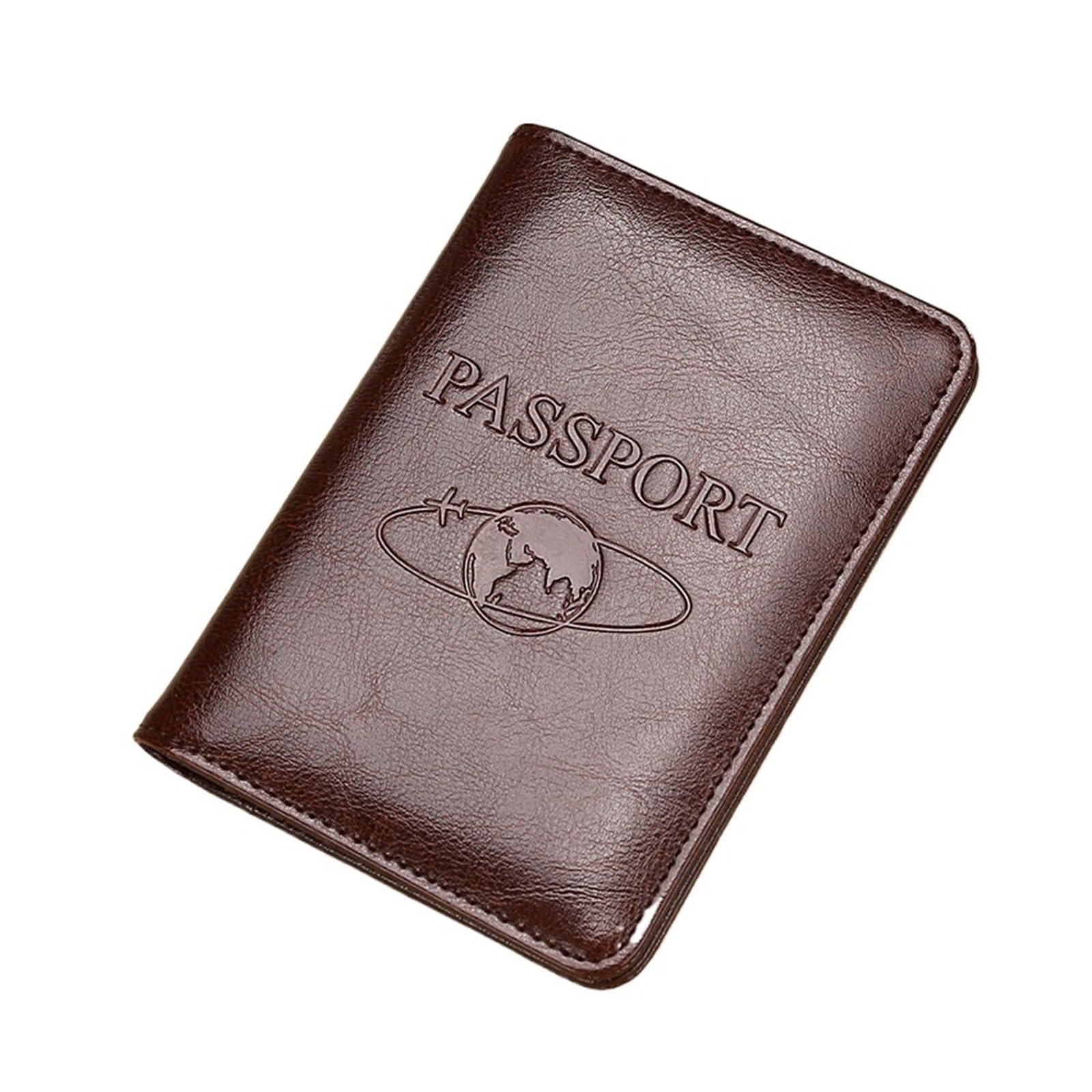 Porta passaporto in pelle 1 pezzo: portafoglio da viaggio e biglietti, custodia for documenti(Brown)