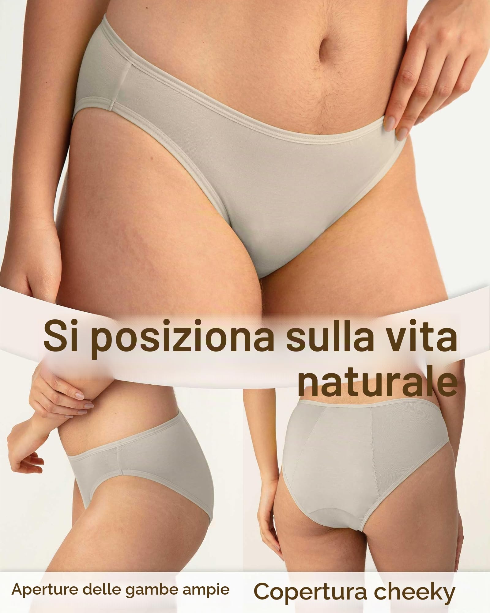 Neione Donna Mutande Mestruali Flusso Abbondante Slip Ciclo Mestruale Mutandine Bikini Post Parto