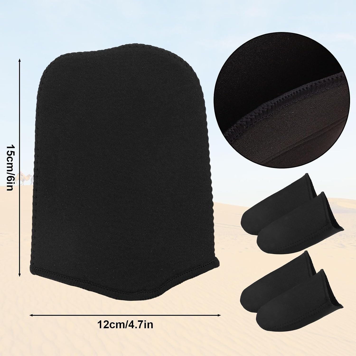 Neoprene Toe Warmers, Reusable & Comfortable Thermal Toe Covers for Ice Bath Cold Plunge Cycling Hiking Winter Sports & Work Boots (Black, Worn Inside Shoes)