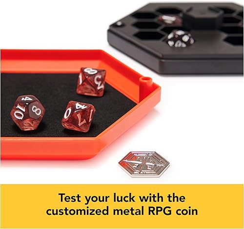 Miniatura 5 de Dados de campaña, juego de dados para llevar, juego de mesa de poliedro con estuche de almacenamiento, DND Dungeons and Dragons MTG Magic The