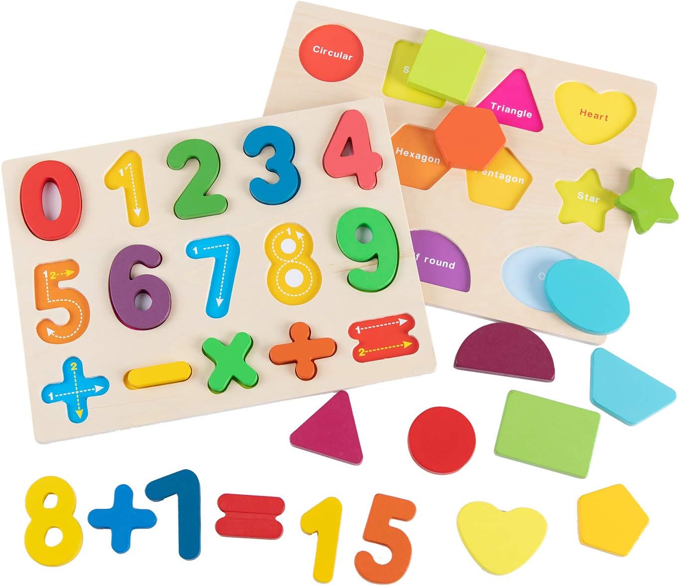 Wooden Alphabet Puzzle Set for Toddlers, Early Educational Learning Puzzle Board Toys for Kids Ages 1 2 3 4 (Set of 2)