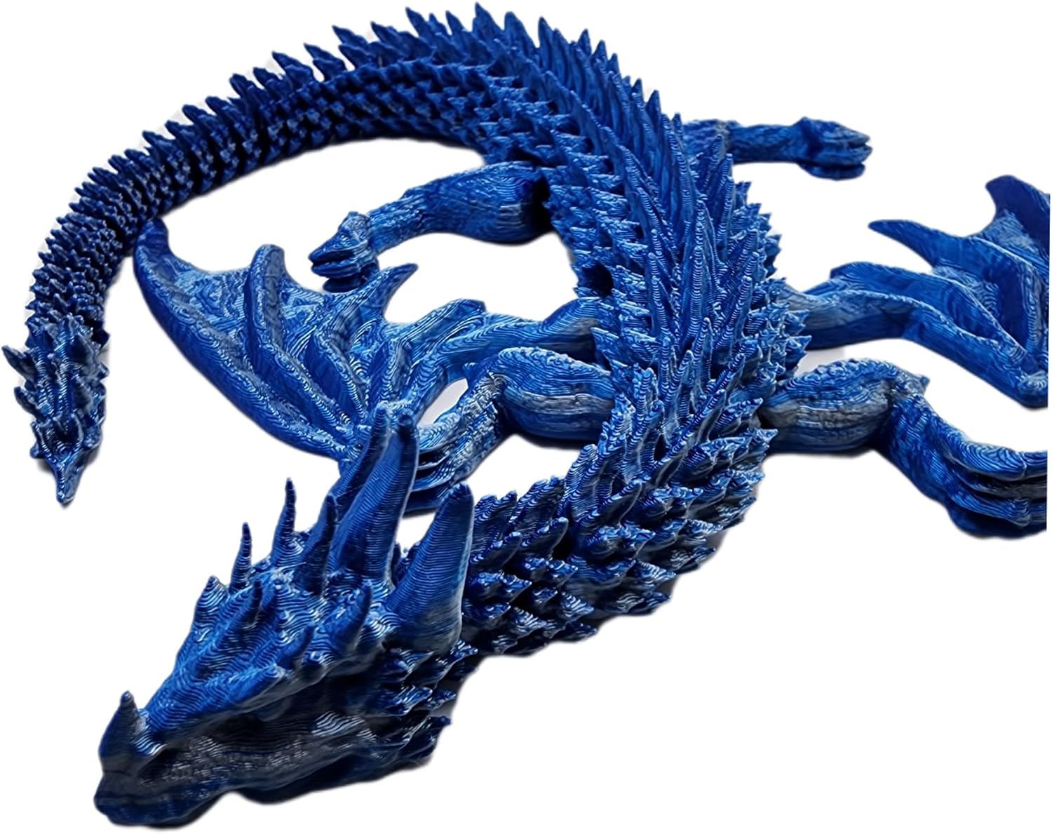 Articulating Flying Dragon 3D Printed (Blue/Silver)
