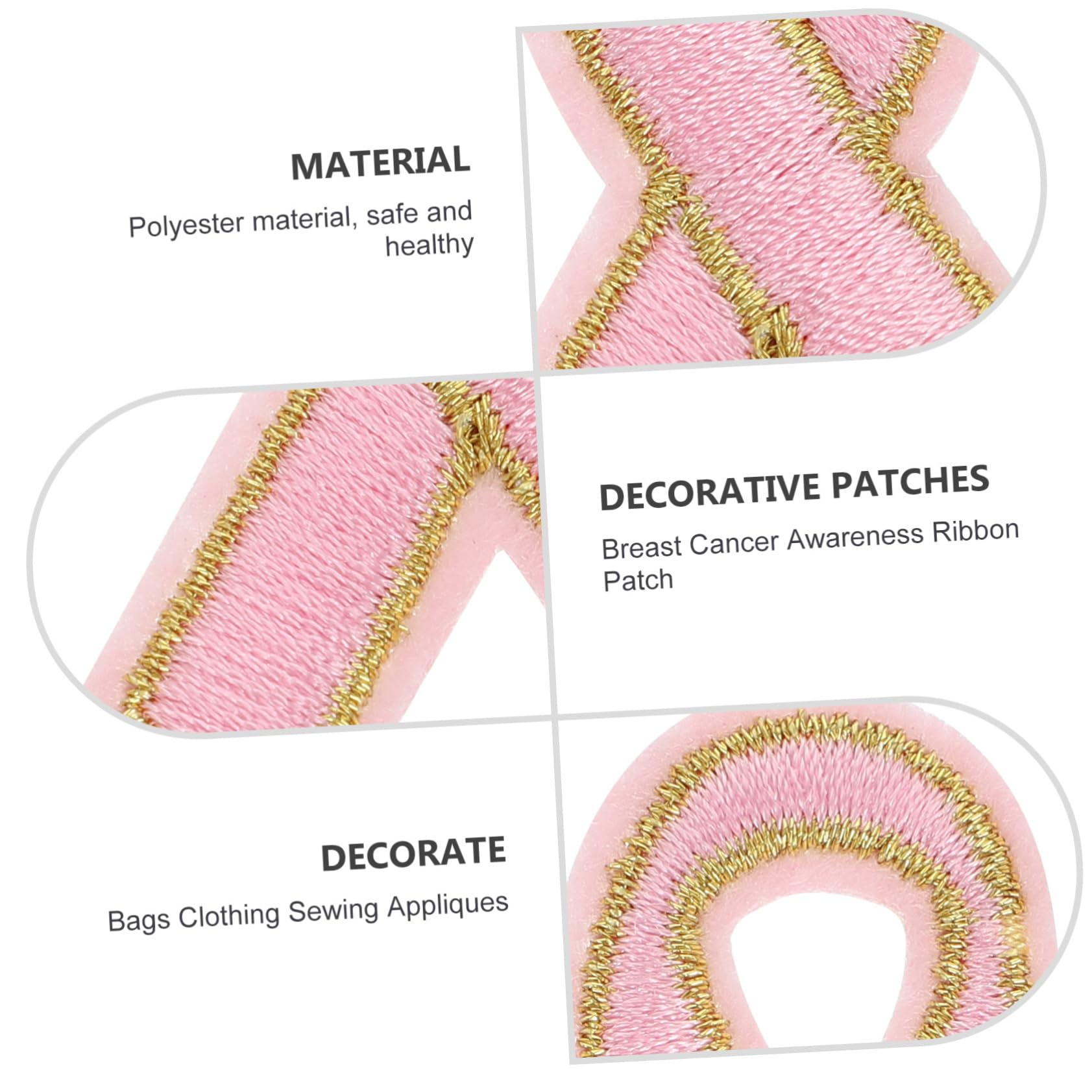 60piezas Parche De Forma De Cinta Conciencia De Accesorios De Ropa Parches Termoadhesivos Para Reparación y Decoración De