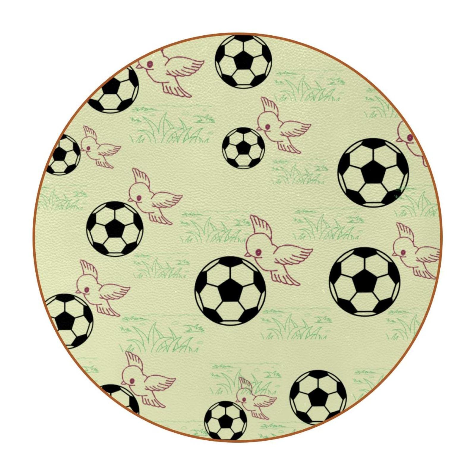 Fußball-Untersetzer für Getränke, 6 Stück, Tisch-Schutzmatte für Weingläser, Tassen und Tassen, wiederverwendbar im Büro, Küche, Bar, 10,9 cm