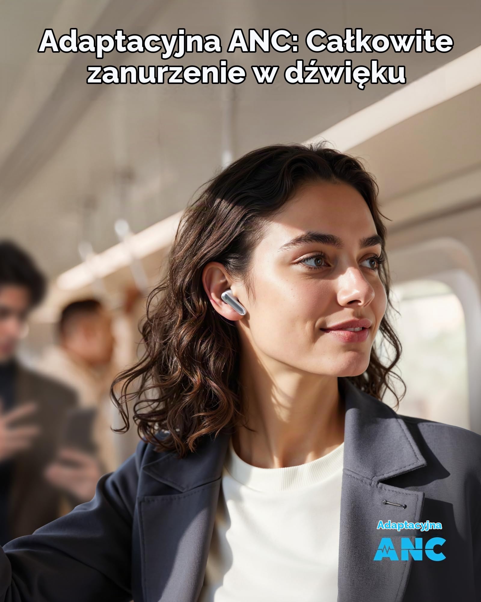 Soundcore Słuchawki douszne P41i by Anker z(odnowiona), adaptacyjną redukcją szumów i wbudowanym kablem USB-C, 192-godzinny czas odtwarzania, wciągający dźwięk (Biały. Bez adaptera Lightning)