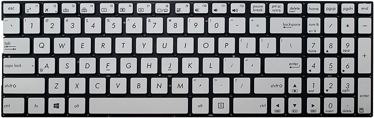 New Replacement for Asus N541 N541L N541LA Q501 Q501L Q501LA US Silver Keyboard