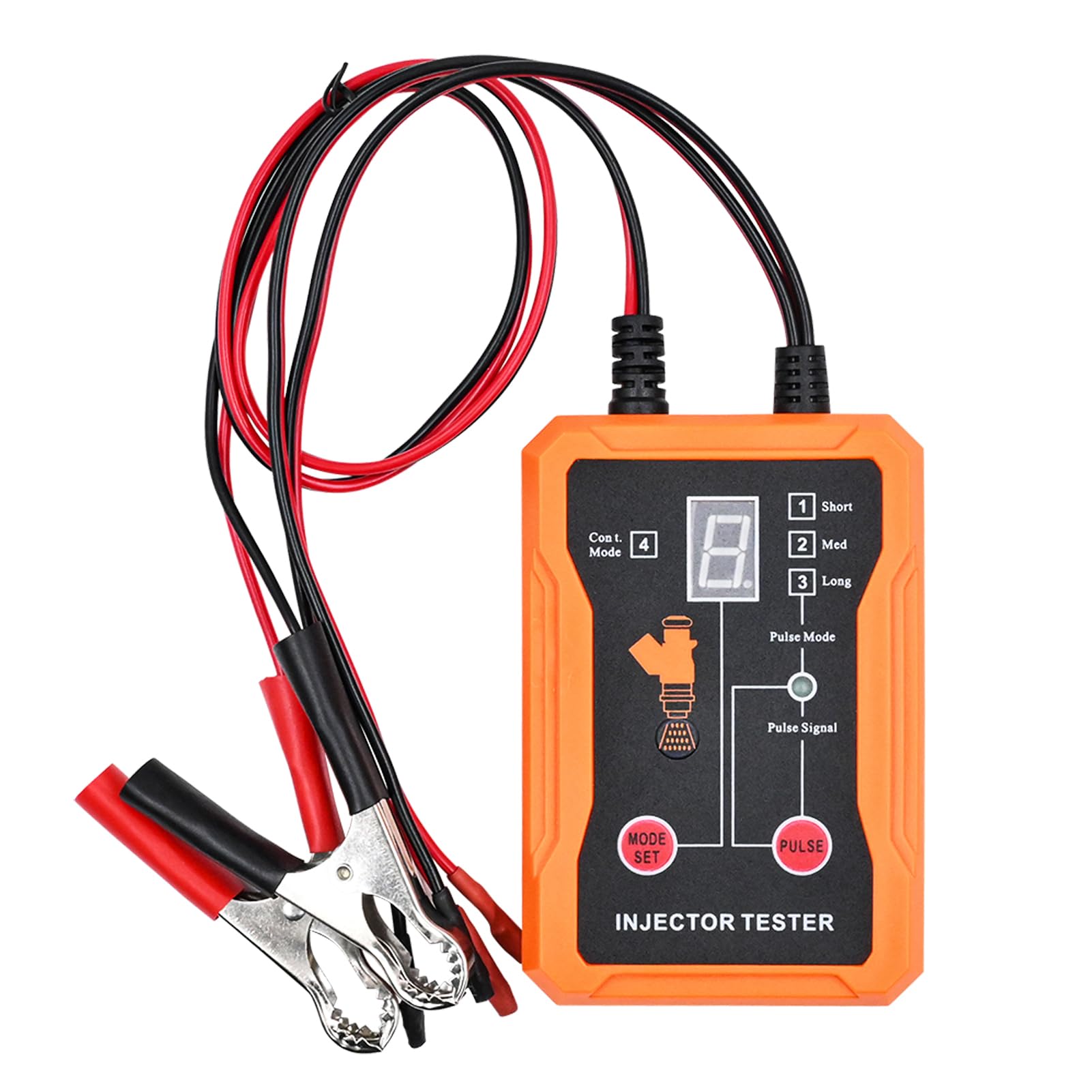 12V Kraftstoffeinspritzdüsen-Tester-Reinigungswerkzeug | 8-Mode-Universal-Kit mit Kurzschlussschutz (ORANGE)