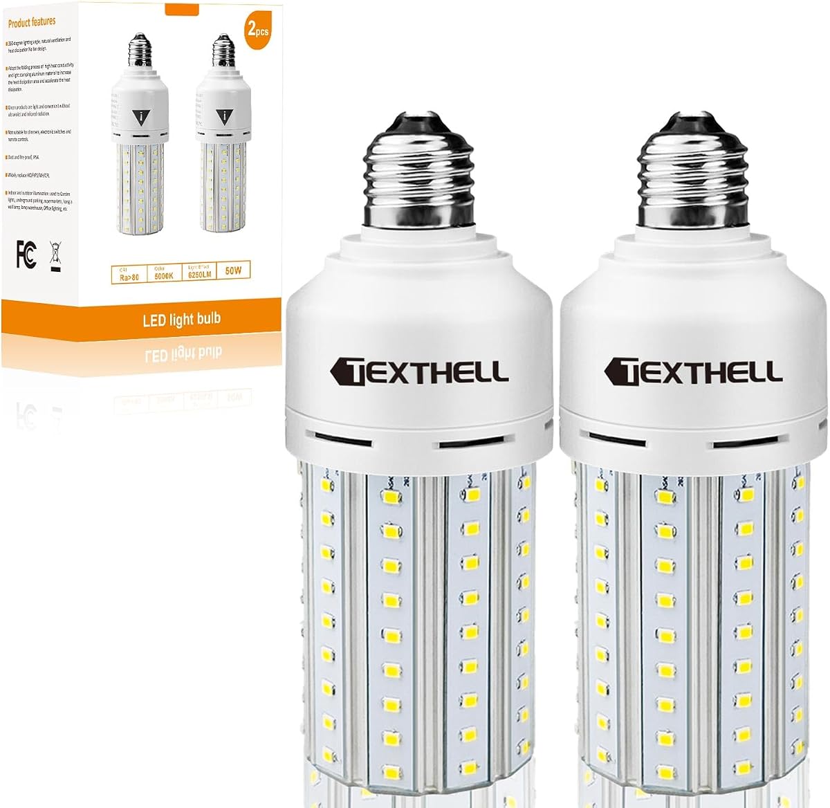 Led Light Bulb 400W Equivalent 6250 Lumen 5000K E26/E27 Medium Base 50W led Bulb for Outdoor Indoor Lamp Area Garage Warehouse Workshop Street Backyard