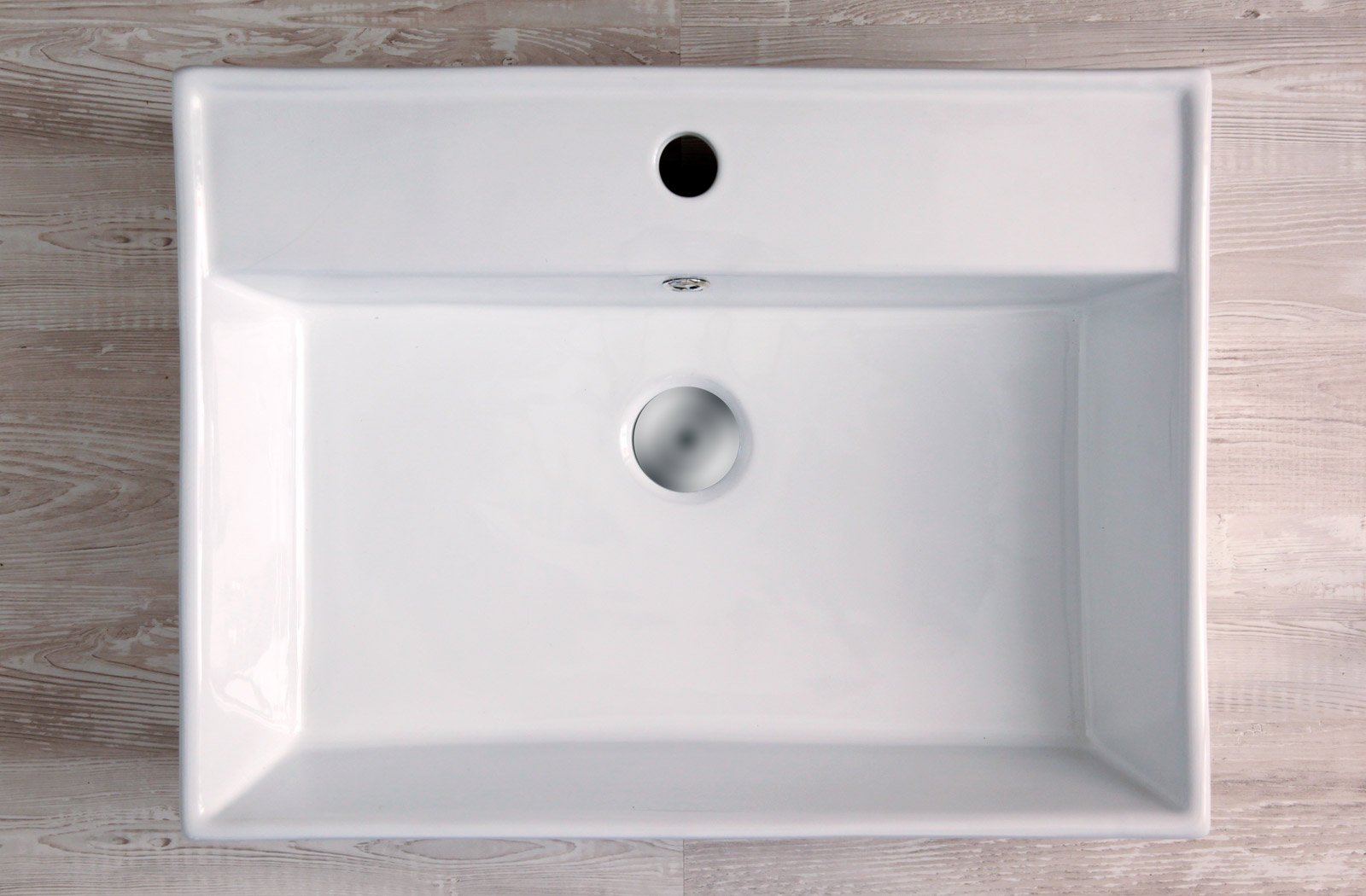 Yellowshop - Lavabo Da Appoggio Cm 58 x 45 x 16 Bacinella Lavandino Lavello Rettangolare In Ceramica Bianco Sanitari Bagno Design Moderno Modello Life