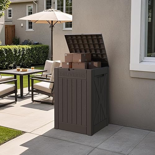Vista 84 de Patiowell 30 Gallon Resin Deck Box, Outdoor Storage Box for Patio Furniture, Deliveries, Pool Supplies,Waterproof and Lockable, Grey