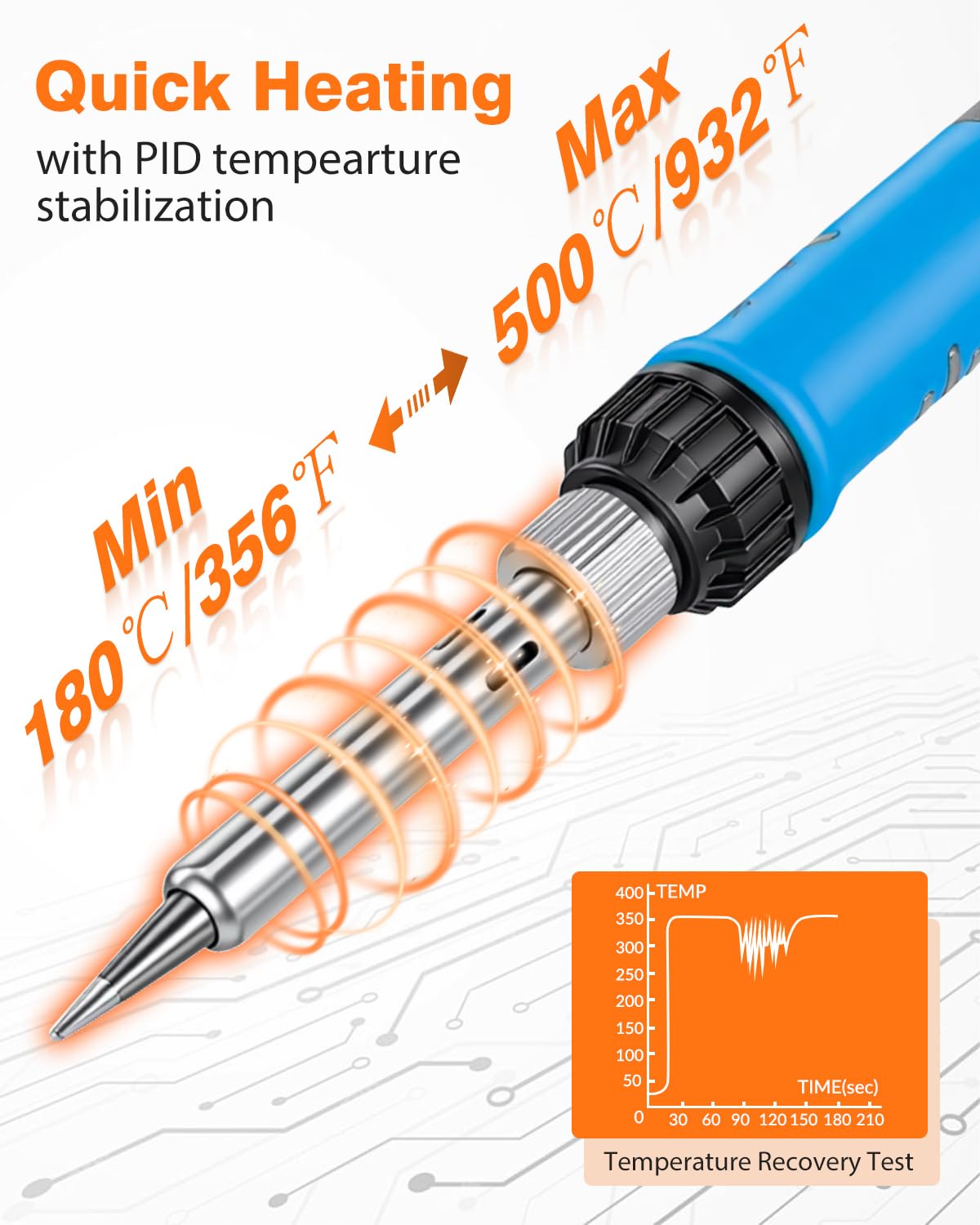 Kit per saldatore, 100 W ad alta potenza LCD digitale per saldatore, strumento di saldatura a riscaldamento rapido con lente d'ingrandimento e mani d'aiuto, punte di ferro, filo di saldatura, pinzetta
