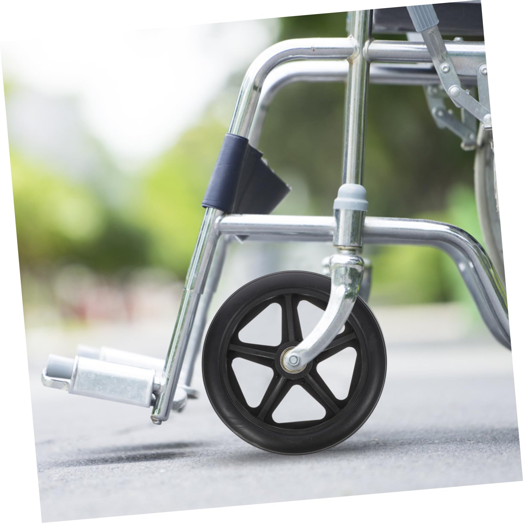 Hohopeti Ruedas Delanteras Lisas Silla de Ruedas para Abs y Acero Resistentes y Duraderas de Repuesto para Uso Interior y Exterior