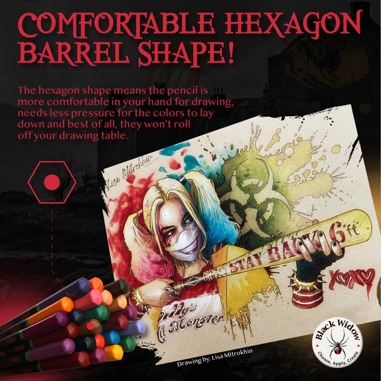 Buy Black Widow Dragon Colored Pencils For Adult Coloring 36 Coloring