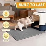 Pieviev Piège à litière de chat - 76 x 61cm Honeycomb Double couche Tapis Litiere Chat - Traps Messe, facile à nettoyer et durable (Gray)