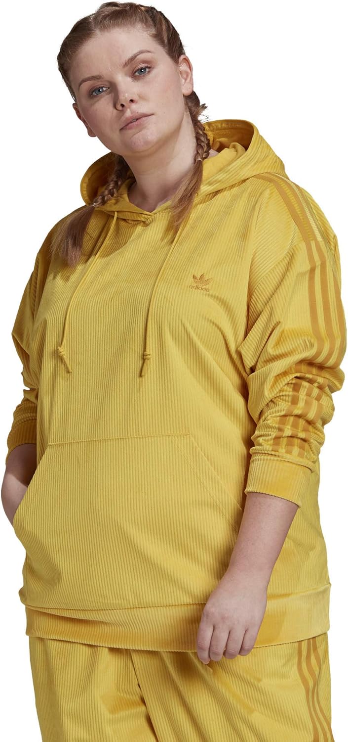 adidas Originals Plus Size Comfy Chords Hoodie Corn Yellow 2X