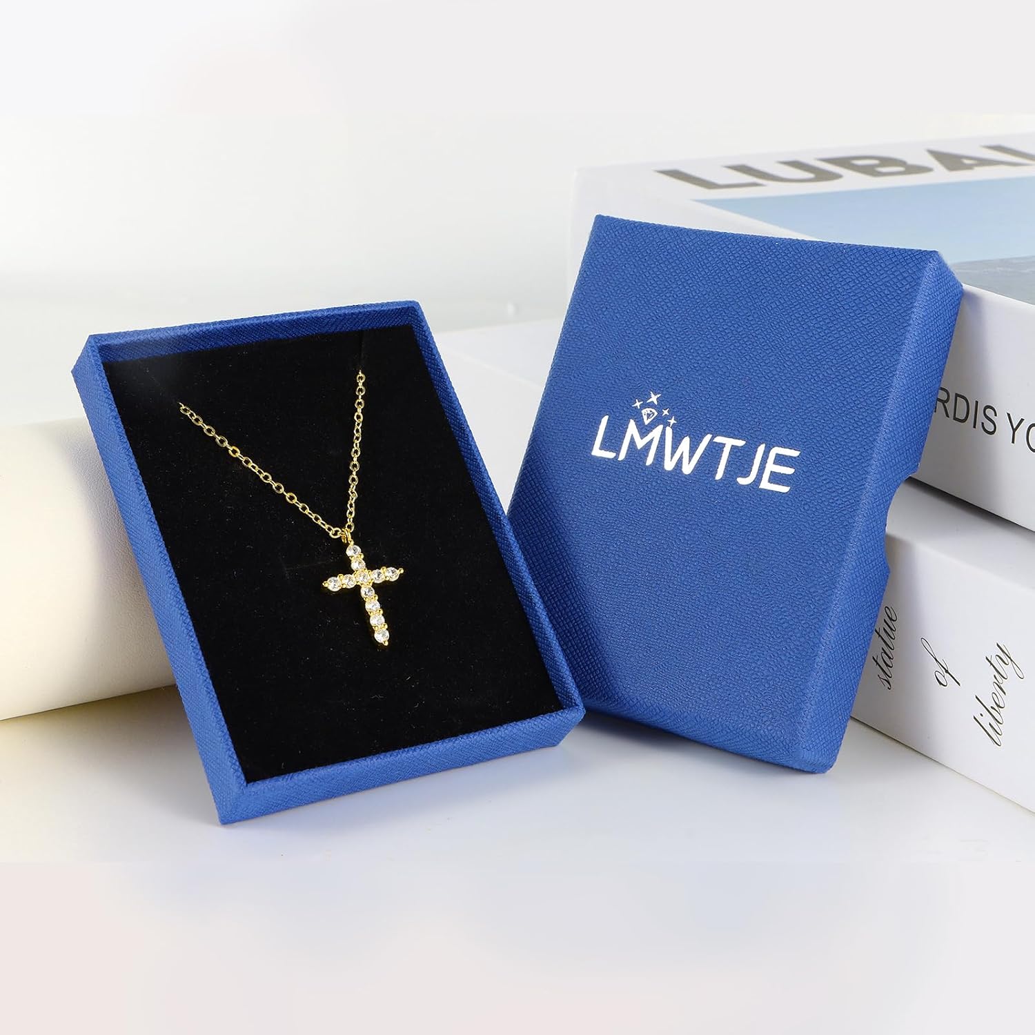 Cross Necklace for women，14K Gold Plated Cubic Zirconia Pendant Necklace Diamond Necklaces Silver/Glod Jewelry - Image 6