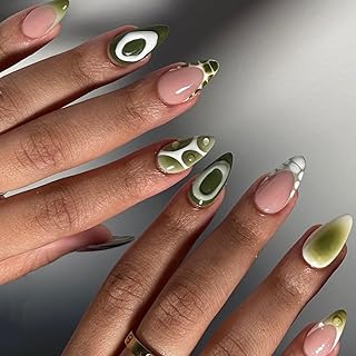 Uñas postizas francesas cortas a presión de a...