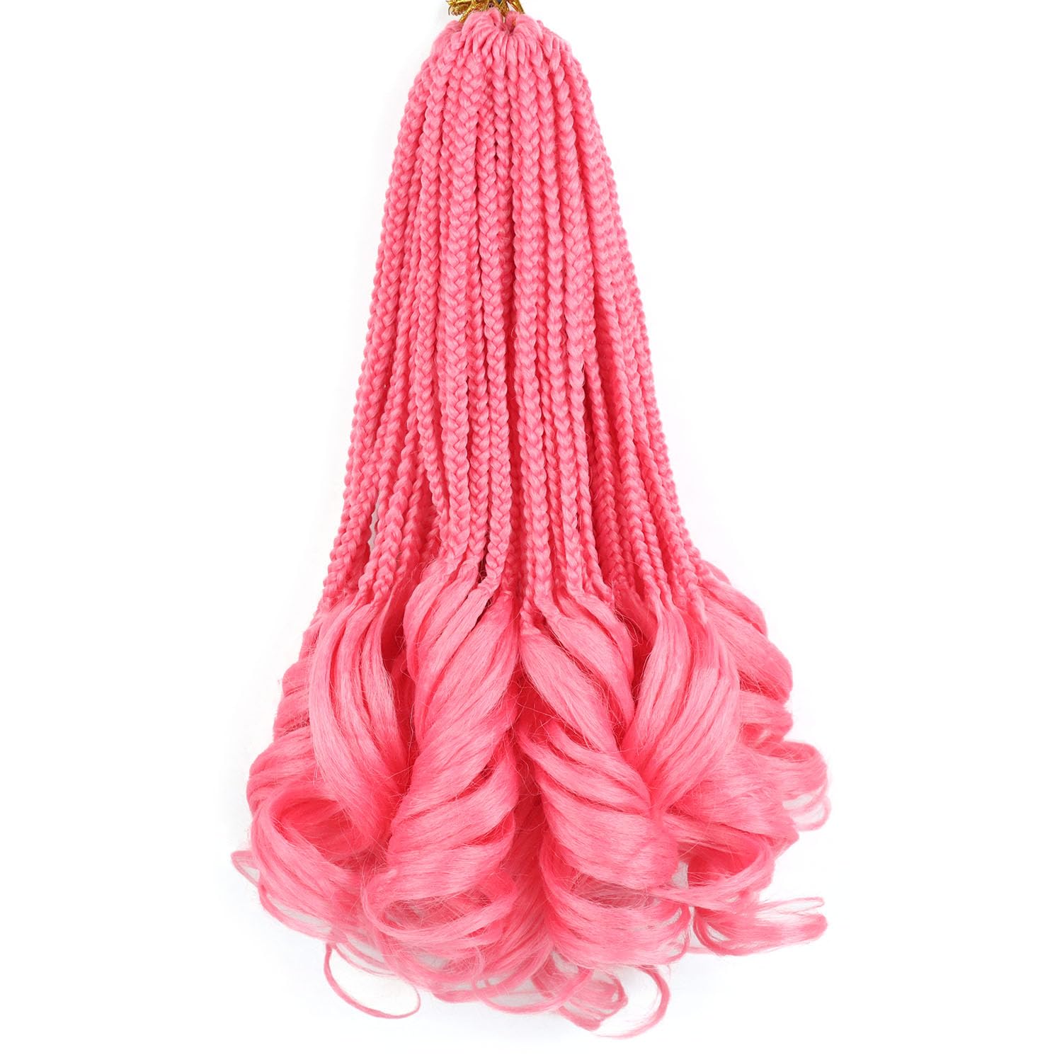 French Curl Braiding Hair Pink Curly Braiding Hair Pre Looped Crochet Braids 14 Inch Goddess Box Braids Crochet Hair Braids Crochet Hair Curly Crochet