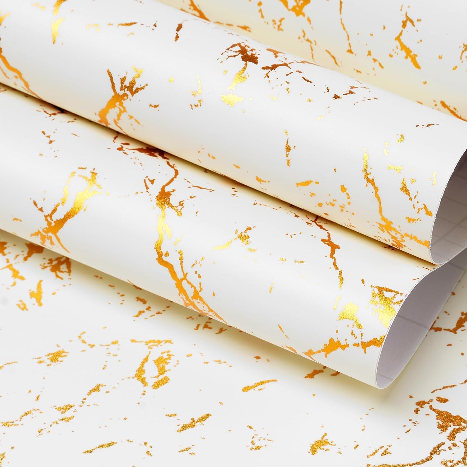 Funstick 90cm x 5m Cream White Marble Look Film - Self-Adhesive Kitchen & Bathroom Furniture Film
