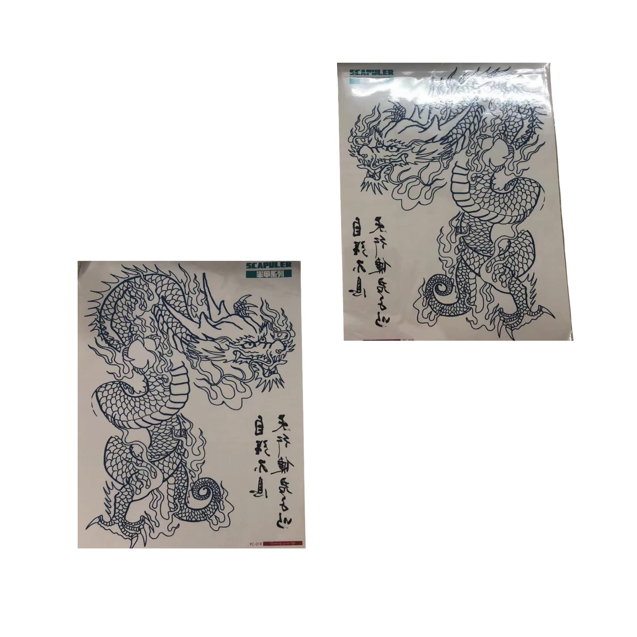 Amazon.co.jp: DAIVARNING タトゥーシール 特大 ドラゴン 青龍 刺青