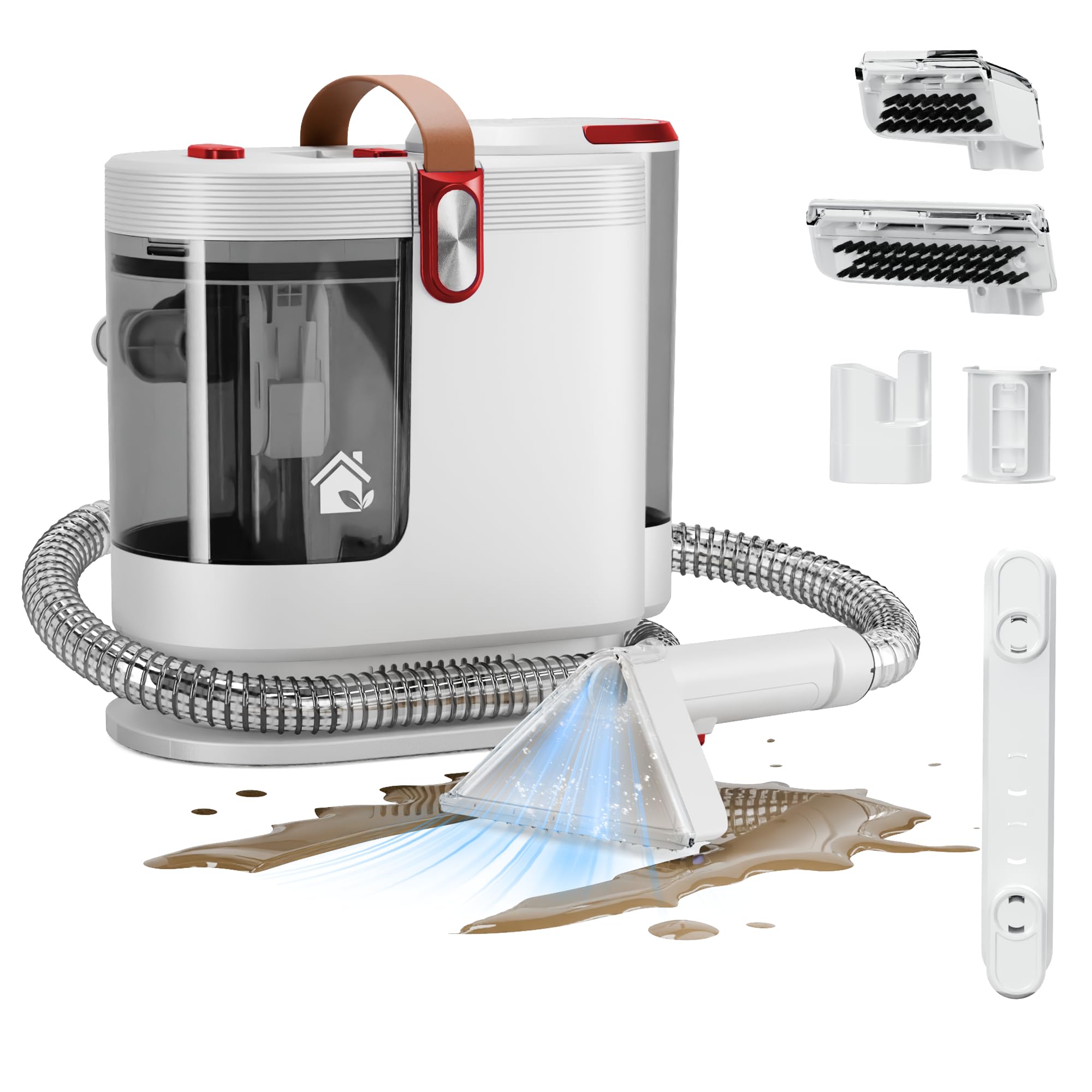 Portable Upholstery and Carpet Cleaner Machine 15Kpa Spot Cleaner Deep Cleans Pet Stains Couch Cleaner with 3 Tools