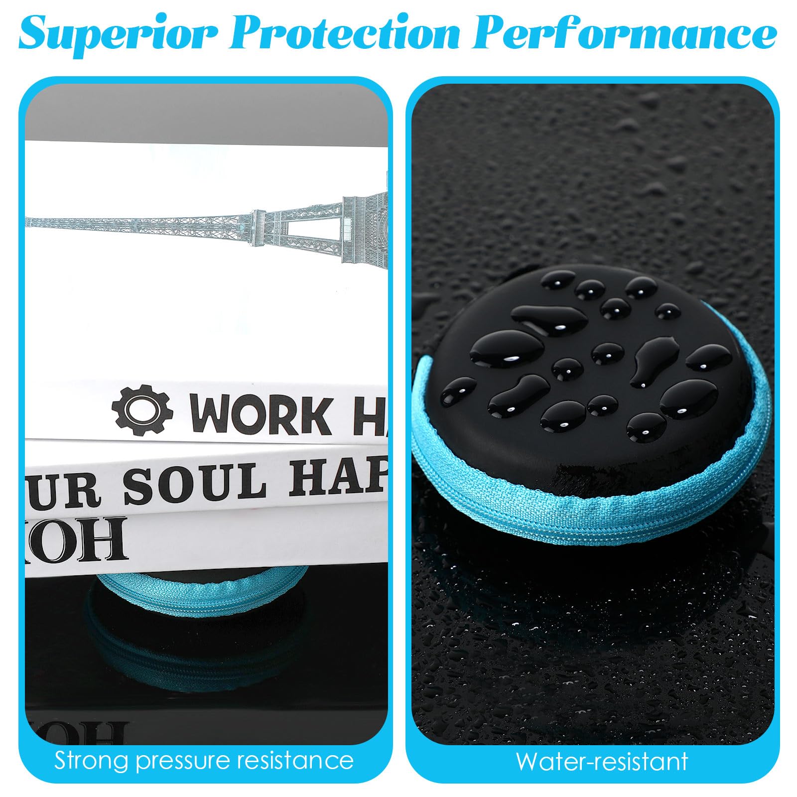 GLCON Small EVA Electronic Carrying Case - Hard Shell Protection Zipper Case For Earbud, Wired Earpiece, Bluetooth Headset, Earphone, Charger - Cell Phone Accessories Small Gadgets Organizer - Silver - View #12