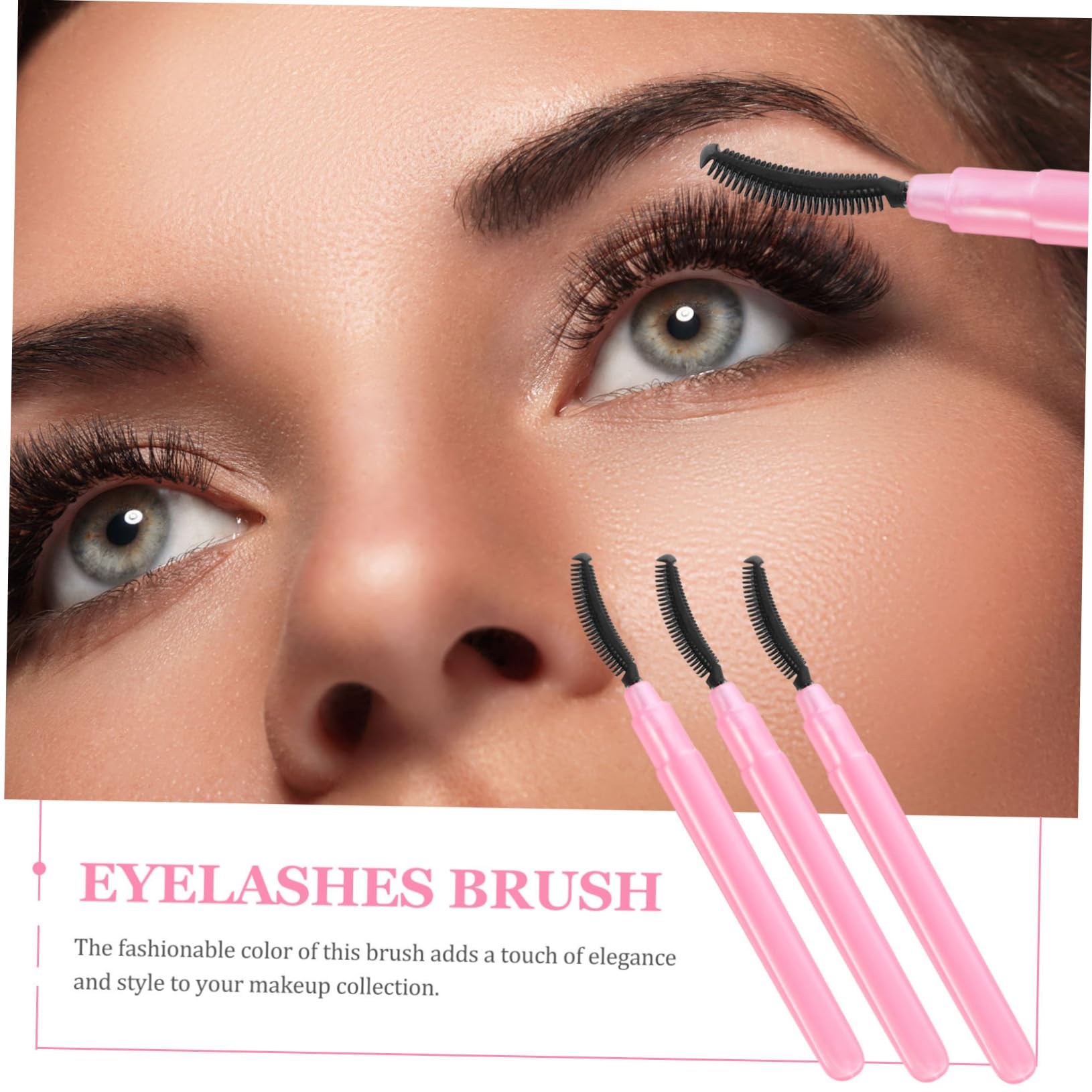 FOMIYES 6pcs Makeup Brushes Set Soft Eyelash Brush for Brow Lift Applicator Cleaning Kit Pink