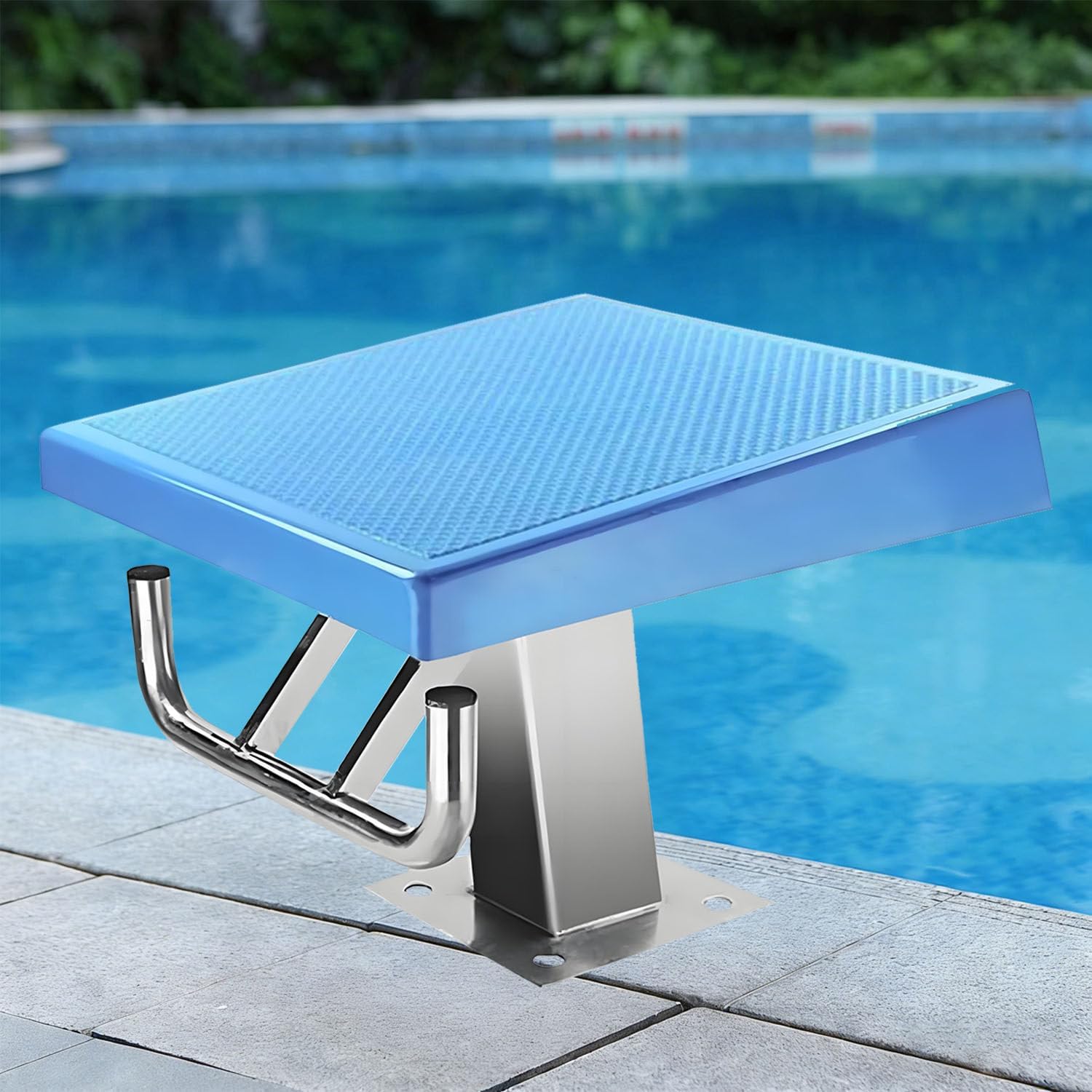 Pool Diving Platform,Diving Starting Block,Training Competition Diving Boards,with Stainless Steel Base and Anti Slip Face,Load 600lbs,Inclined at 15° B