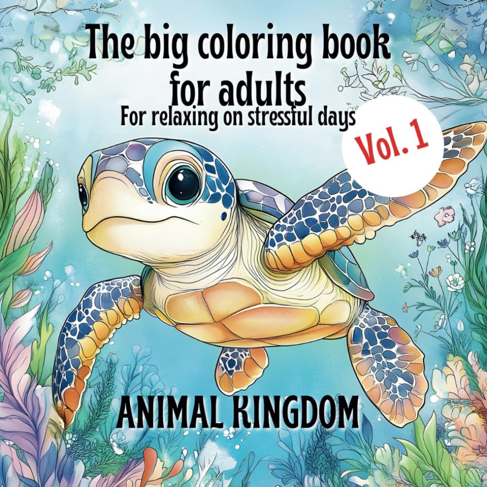 The big coloring book for adults - For relaxing on stressful days - ANIMAL KINGDOM: Immerse yourself in the calming realm of animals and leave the stress of everyday life behind you.