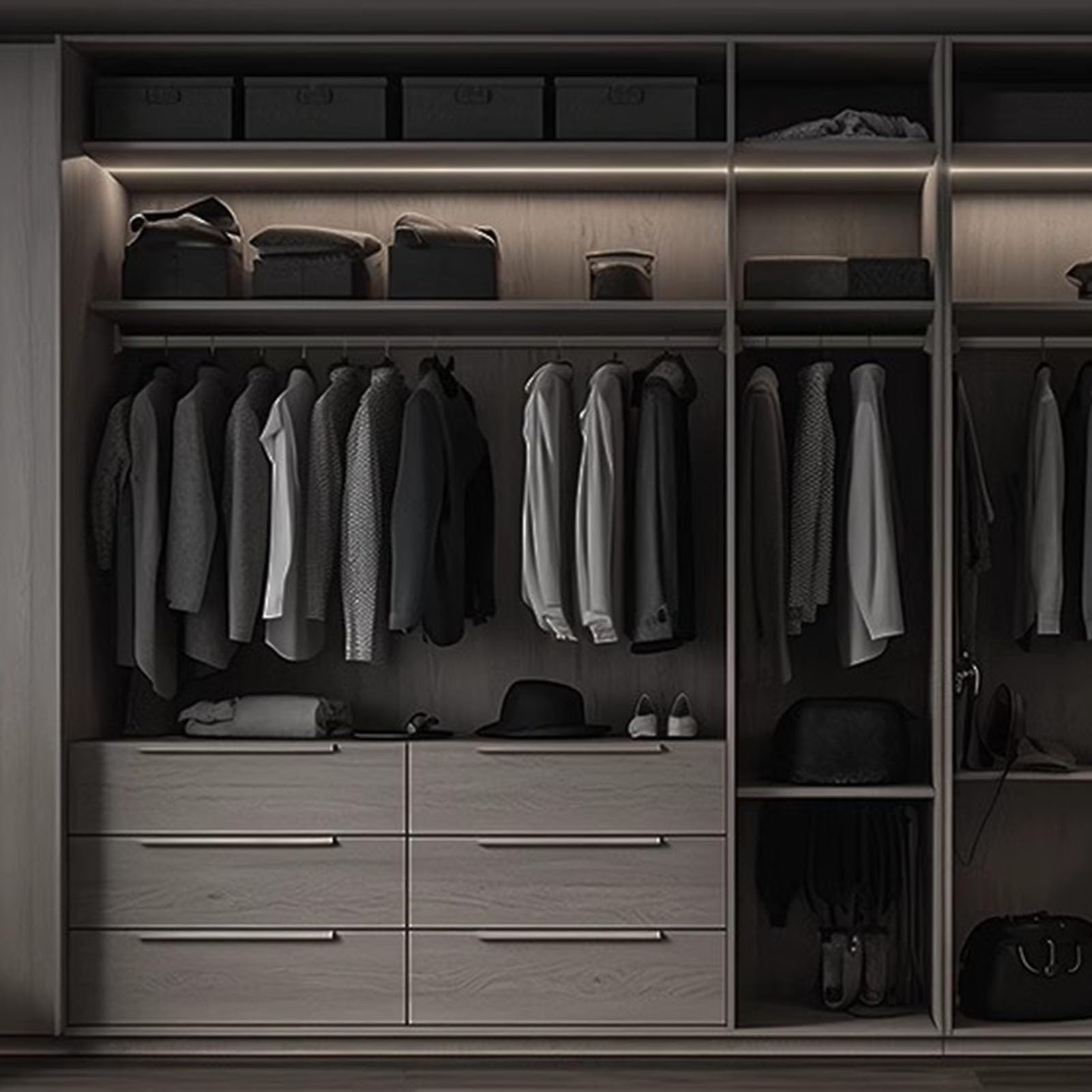 Schrankstange Schrankrohr Kleiderstange Zuschneidbar Schrankstangen Und Halterungen, Hochbelastbar Kleiderständer Zum Aufhängen/Metall Kleiderstangen-Set, Schlafzimmer Raumteiler-Stange Garderobensta