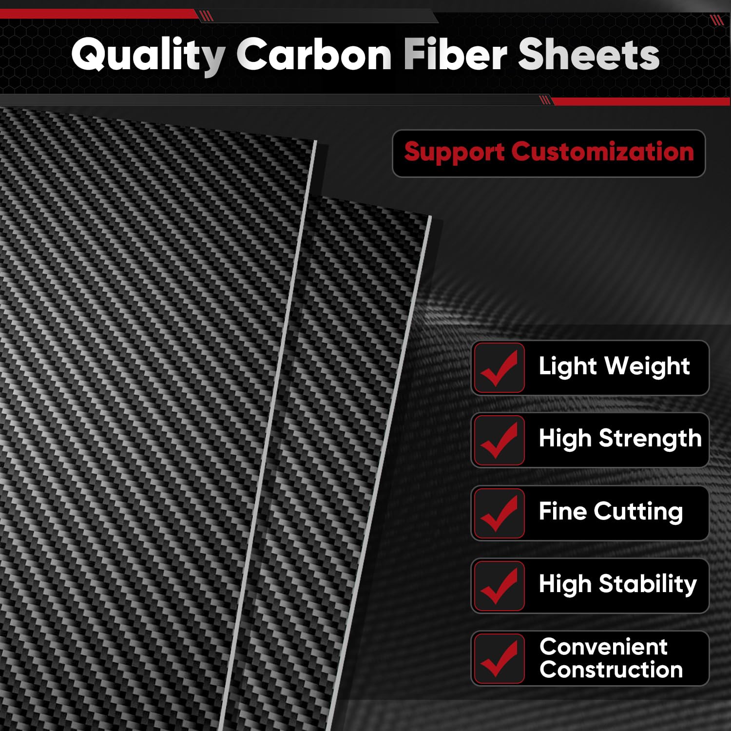3K Carbon Fiber Sheet - Matte Black -2