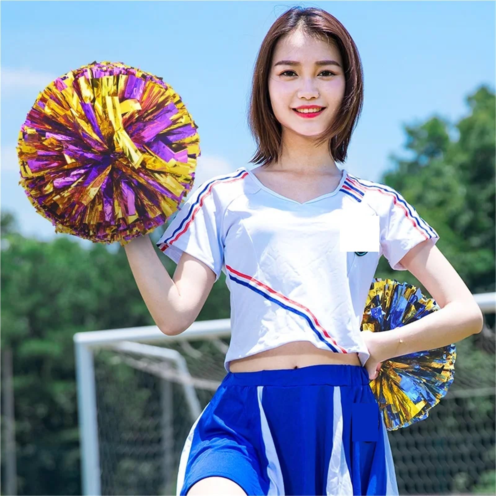 Cheerleading Pompons Lot de 8 Pompons de Pom-Pom Girl for Filles, Accessoires de Danse(Color 1)